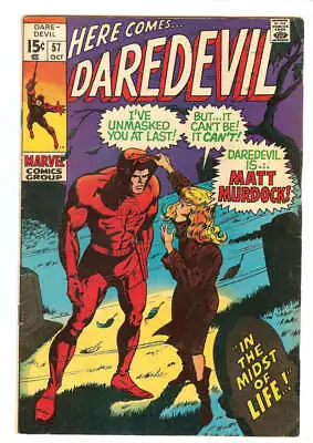 Buy Daredevil #57 5.0 // Daredevil Reveals Identity To Karen Page Marvel Comics 1969 • 30.93£