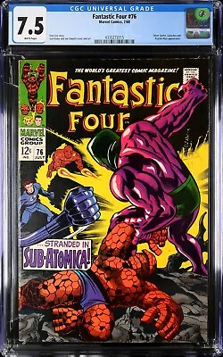 Buy Fantastic Four #76 1968 CGC 7.5 ** WHITE ** Pages | Silver Surfer | 4330272015 • 99£