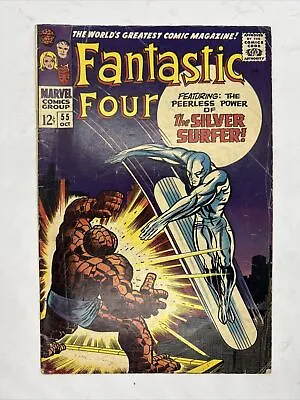 Buy Fantastic Four #55 (Marvel Comics, 1966) Iconic Cover - Silver Surfer Vs Thing • 51.39£