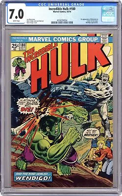 Buy Incredible Hulk #180 CGC 7.0 1974 4058294004 1st App. Wolverine (cameo) • 832.63£