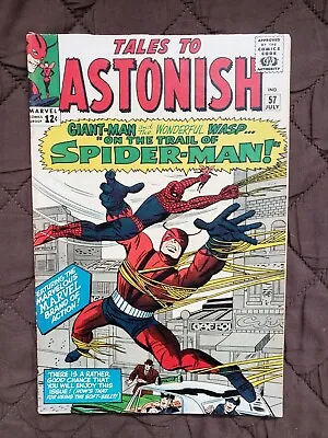 Buy TALES TO ASTONISH #57 Gr 6-7 Giant-Man, Wasp, Early Spider-Man Appearance  • 237.47£