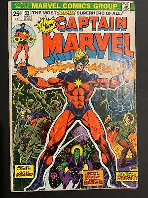 Buy Captain Marvel #32 VG+ Thanos Appearance 1974 Marvel Comics • 11.85£