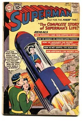 Buy SUPERMAN #146-1961-CLARK KENT-KRYPTO-SILVER AGE-CLASSIC COVER-vg • 239.86£