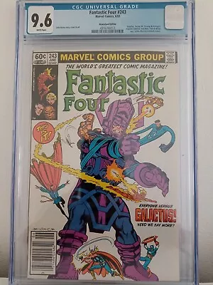 Buy Fantastic Four # 243  Cgc 9.6 Newsstand Galactus Vs Avengers Cover Cents 1982 • 189.95£