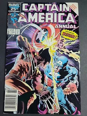 Buy Captain America Annual #8 Iconic Wolverine Cover Zeck Marvel 1986 Newsstand • 19.95£