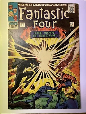 Buy Fantastic Four #53/Silver Age Marvel Comic Book/1st Klaw/2nd Black Panther/FN- • 89.91£