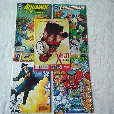 Buy Vintage 90s Comic DC Marvel Rob Liefeld X 5 Aquaman LAW Young Blood Legionnaires • 12.99£