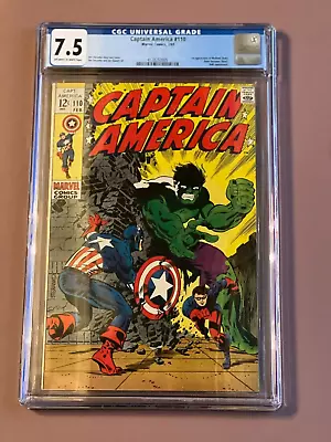 Buy Captain America #110 CGC 7.5 OW/W - 1st Appearance Of Madame Hydra • 152.80£