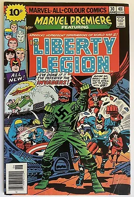 Buy Marvel Premiere #30 Featuring Liberty Legion & The Invaders UK Price Variant • 8.95£
