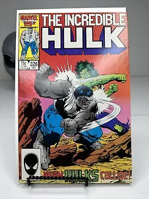 Buy Incredible Hulk 326 Marvel 1986  Grey Vs Green Epic Battle 1st Print Direct NM • 14.30£