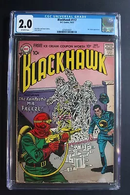 Buy Blackhawk #117 Origin 1st MISTER FREEZE Prototype Batman DC Villain 1957 CGC 2.0 • 180.62£