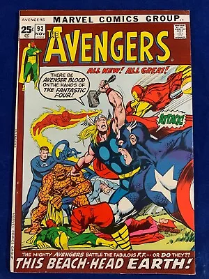 Buy 🔥🔑the Avengers #93 1971 Iron Man  Captain America Thor Vision High Grade 9.0+ • 178.10£