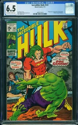 Buy Incredible Hulk 141 CGC 6.5 (1971), 1st Appearance Of Doc Samson, Marvel • 189.98£