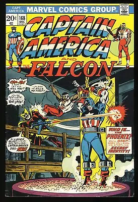 Buy Captain America #168 FN+ 6.5 Falcon! 1st Appearance Helmut Zemo! Marvel 1973 • 23.72£