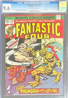 Buy Fantastic Four #151, Marvel Comics  10/74, CGC 9.6 • 173.07£