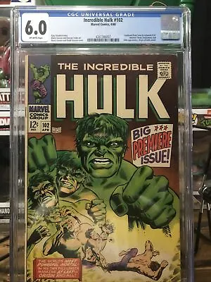 Buy Incredible Hulk 102 Cgc 6.0 Origin Of Hulk 1968 • 235.74£