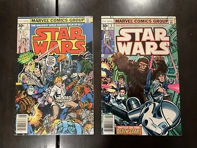 Buy Star Wars #2 & 3 Movie Adaptation, 8 & 9/77, 1977, Marvel Comics Original! • 19.78£