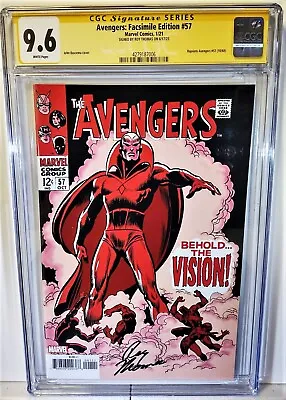 Buy Roy Thomas Signed Avengers 57 Facsimile-cgc Ss 9.6-1st App. Vision! Free Ship! • 79.39£