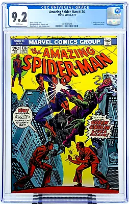 Buy AMAZING SPIDER-MAN #136 CGC 9.2 WHITE PAGES 1ST Osborn Green Goblin  JUST GRADED • 204.77£
