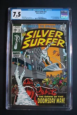 Buy Silver Surfer #13 Origin 1st Original Doomsday Man 1970 1st Dr Kronton CGC 7.5 • 119.75£