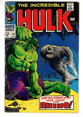 Buy Incredible Hulk #104 (1968) - Grade 5.0 - Rhino Appearance - Marie Severin! • 63.25£