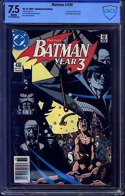 Buy Batman #436 (News) CBCS 7.5 1st Tim Drake Origin Original Robin Year 3 Part 1 • 21.71£
