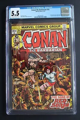 Buy CONAN THE BARBARIAN #24 1st Full RED SONJA 1973 BARRY SMITH Movie TV CGC FN- 5.5 • 78.99£