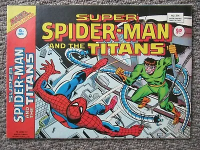 Buy Marvel UK  Spider Man And The Titans Comic #214 16th March 1977 • 4£