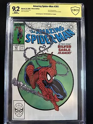 Buy The Amazing Spider-Man #301 CBCS 9.2 SS Signed Mcfarlane Marvel Comics 1988 • 197.47£