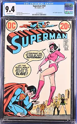 Buy Superman #261, CGC 9.4!!!, Star Sapphire Kiss My Boot Cover 1973, High Grade! • 316.11£