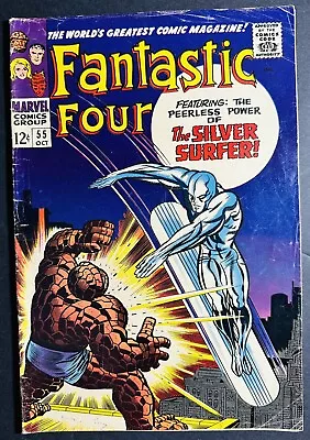 Buy Fantastic Four #55 W/ Silver Surfer -Stan Lee Jack Kirby Marvel Comics 1966!!!! • 95.14£