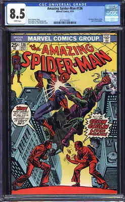 Buy Amazing Spider-man #136 Cgc 8.5 White Pages // Marvel Comics 1974 • 157.75£