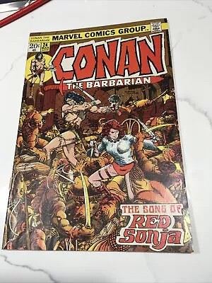 Buy 1973 Marvel Comics CONAN THE BARBARIAN #24 ( Full RED SONJA )  VF/NM • 110.68£