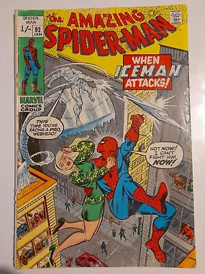 Buy Amazing Spider-Man #92 Jan 1971 Fair/Good- 1.5 1st Battle  Spider-Man Vs Iceman • 11.99£