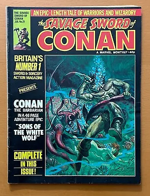 Buy Savage Sword Of Conan #21 (Marvel 1979) VG/FN Bronze Age Comic Magazine • 9.50£