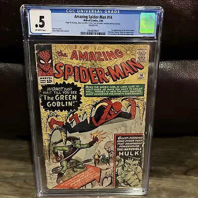 Buy Amazing Spider-Man #14 CGC .5 1st Appearance Of Green Goblin 1964 Stan Lee • 672.02£