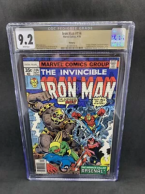 Buy Iron Man 114 CGC 9.2 PEDIGREE Label White Pages 1st Appearance Arsenal 1979 • 178.73£