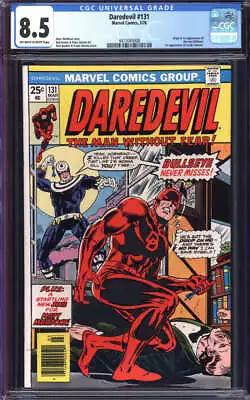 Buy Daredevil #131 Cgc 8.5 Ow/wh Pages // Origin + 1st Appearance Of Bullseye 1976 • 284.62£