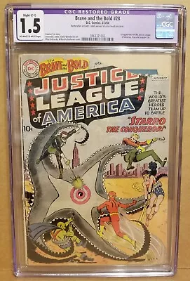 Buy Brave And The Bold #28 Cgc 1.5 Restored 1st Justice League Of America 1960 Dc • 948.72£