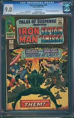 Buy Tales Of Suspense #78 Cgc 9.0 Captain America & Iron Man Stan Lee Marvel 1966 • 188.13£