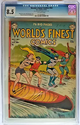 Buy World's Finest Comics #53 Cgc Vf+ 8.5 Dc 1951 2nd Highest Grade Only 1 Book High • 1,896.67£