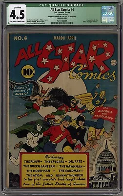 Buy All Star Comics #4 Cgc 4.5 Qualified Off-white To White Pages Dc 1941 • 1,599.04£