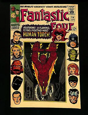 Buy Fantastic Four #54 FN/VF 7.0 3rd Appearance Black Panther! Evil Eye! Marvel 1966 • 45.13£