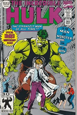 Buy Incredible Hulk #393 2nd Print 30th Anniversary Foil Cover / Marvel Comics 1992 • 14.94£