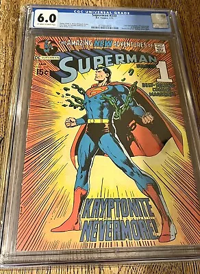 Buy Superman #233 - Classic Kryptonite Nevermore Neal Adams Cover - CGC 6.0 • 170£