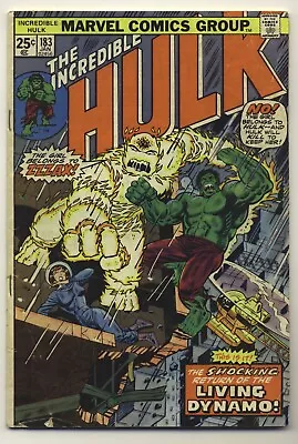 Buy The Incredible Hulk #183 Marvel Return Of The Living Dynamo 1974 • 7.88£
