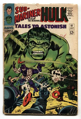 Buy TALES TO ASTONISH #81 Comic Book-HULK/SUB-MARINER-incomplete • 18.75£