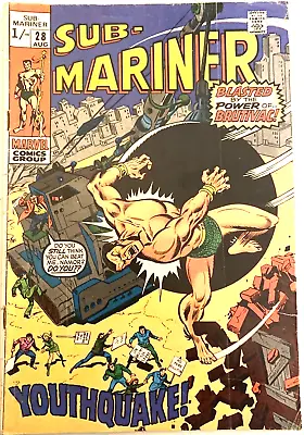 Buy Sub-mariner # 28. Sal Buscema-cover.  Bronze Age 1970. Vg+ 4.5 • 10.99£