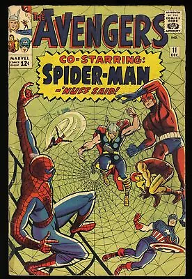 Buy Avengers #11 VG+ 4.5 2nd Appearance Kang Spider-Man Crossover! Marvel 1964 • 170.78£