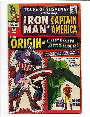 Buy Tales Of Suspense 63 - Vg/f 5.0 - 1st Silver Age Origin Captain America (1965) • 86.93£